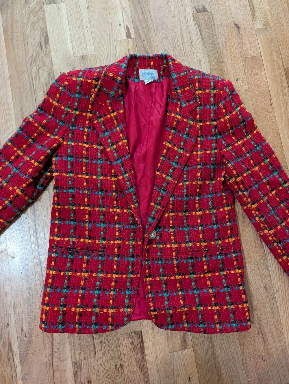 Vintage Red Tweed Blazer